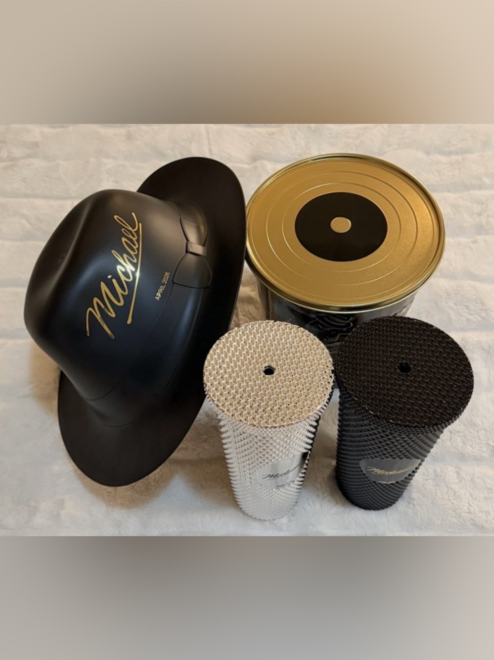 Michael Gold & Black Decorative Tumbler Set